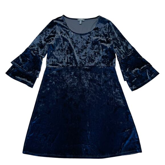 Tribal Femme Dresses & Skirts - Velvet Dress Flared Tiered Sleeves Whimsy Goth Witchy